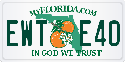 FL license plate EWTE40