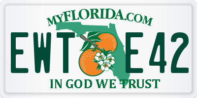FL license plate EWTE42
