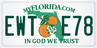 FL license plate EWTE78