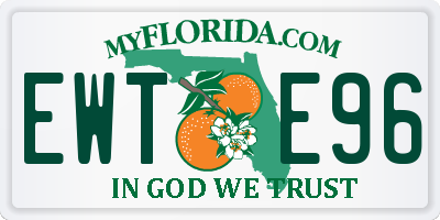 FL license plate EWTE96