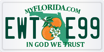 FL license plate EWTE99