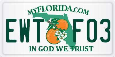 FL license plate EWTF03