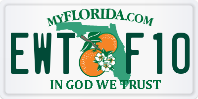 FL license plate EWTF10