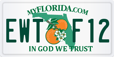 FL license plate EWTF12