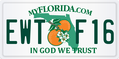 FL license plate EWTF16