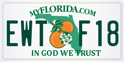 FL license plate EWTF18
