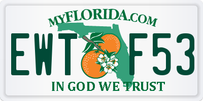 FL license plate EWTF53