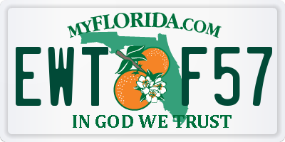 FL license plate EWTF57