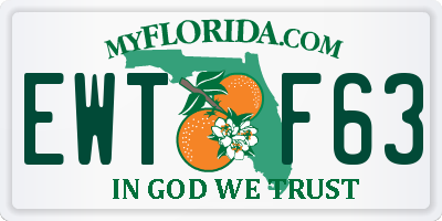 FL license plate EWTF63