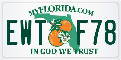 FL license plate EWTF78