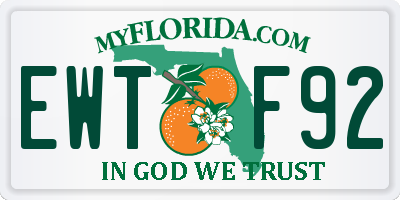 FL license plate EWTF92
