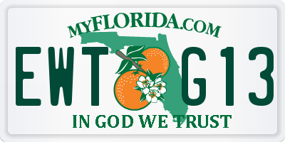 FL license plate EWTG13