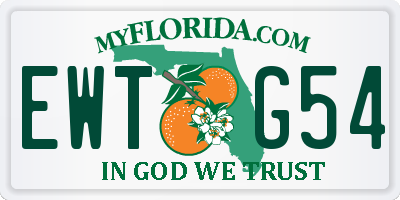 FL license plate EWTG54