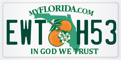 FL license plate EWTH53