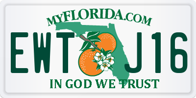 FL license plate EWTJ16