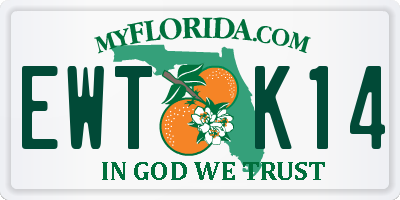 FL license plate EWTK14