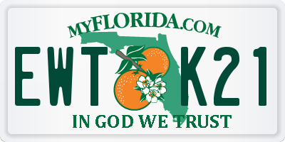 FL license plate EWTK21