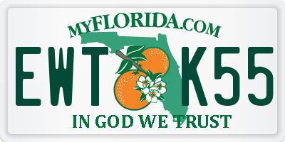 FL license plate EWTK55