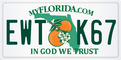 FL license plate EWTK67