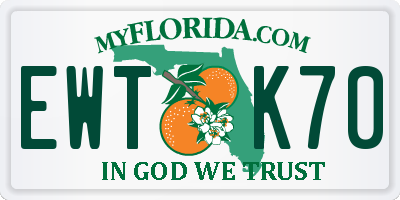 FL license plate EWTK70