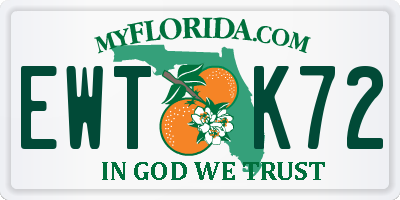 FL license plate EWTK72