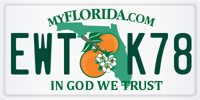 FL license plate EWTK78