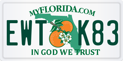 FL license plate EWTK83