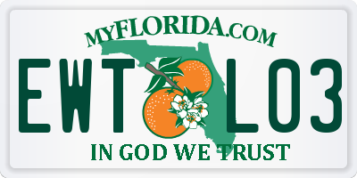FL license plate EWTL03