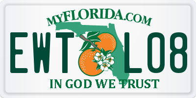 FL license plate EWTL08
