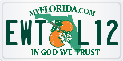 FL license plate EWTL12