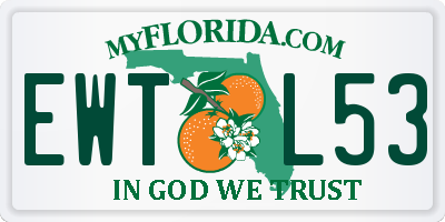 FL license plate EWTL53
