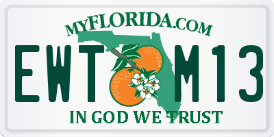 FL license plate EWTM13