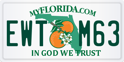 FL license plate EWTM63