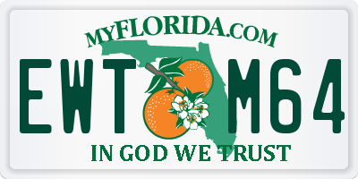 FL license plate EWTM64