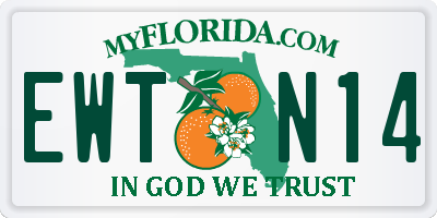 FL license plate EWTN14