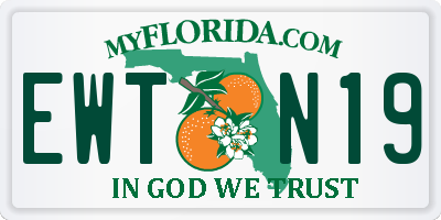 FL license plate EWTN19