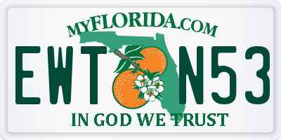 FL license plate EWTN53