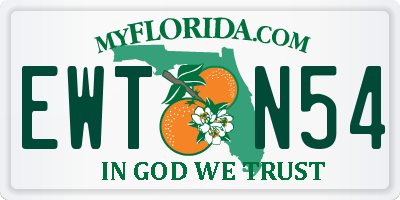 FL license plate EWTN54