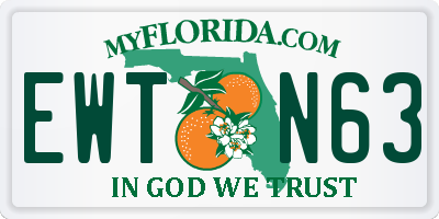 FL license plate EWTN63
