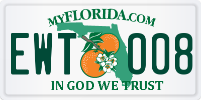 FL license plate EWTO08