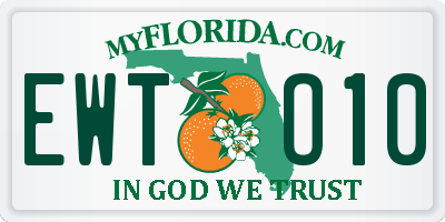 FL license plate EWTO10