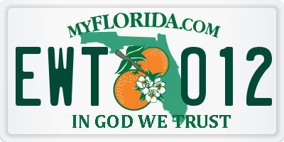 FL license plate EWTO12