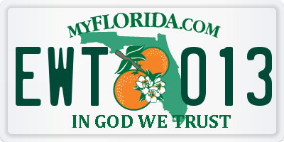 FL license plate EWTO13