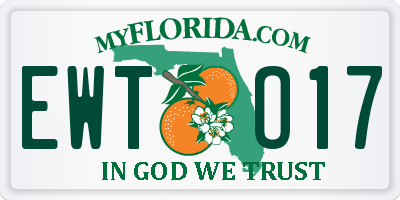 FL license plate EWTO17