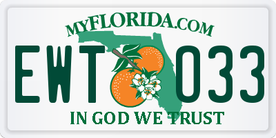 FL license plate EWTO33