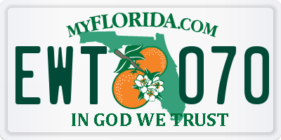 FL license plate EWTO70