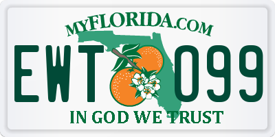 FL license plate EWTO99