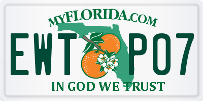 FL license plate EWTP07