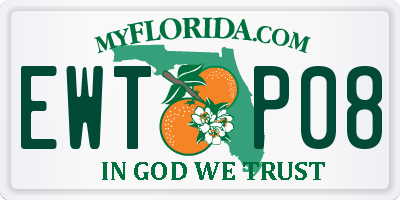FL license plate EWTP08