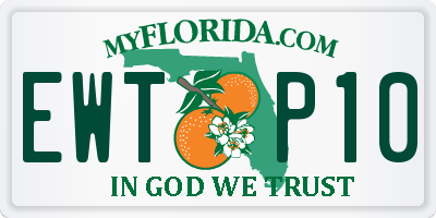 FL license plate EWTP10